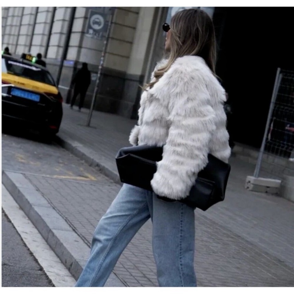 Zara Off-White/Cream Teddy Faux Fur Jacket - Picture 6 of 15